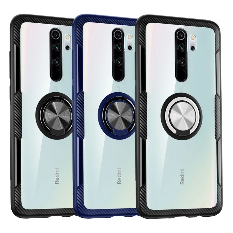 Прозрачный чехол с кольцом подставкой для Xiaomi Redmi Note 9Pro Max 9S 8 8T K30 7 5 Pro mi A3 Lite 8SE 9 9SE 9T