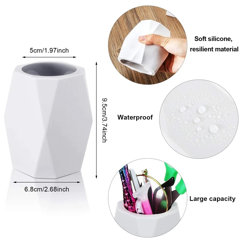 

3 Pieces Silicone Pencil Holder Pen Cup Makeup Brush Holder Desktop Stationery Organizer Pen Container