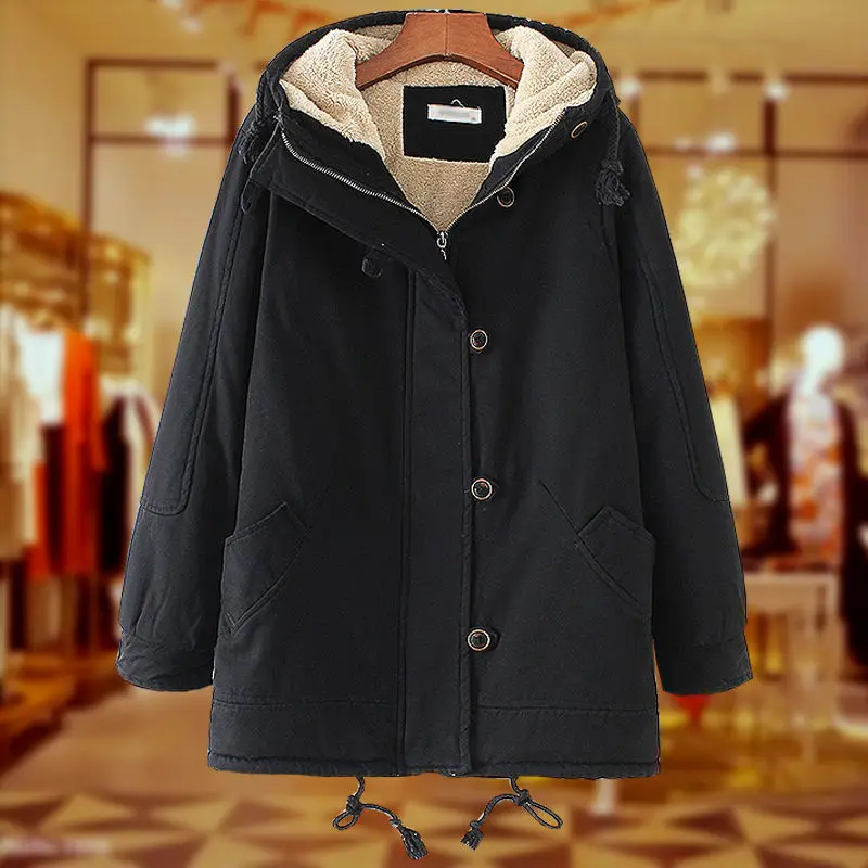 

2022 High Quality Women Coat Autumn Winter Fashion Casual Parka 5XL Long Hooded Jackets Outerwear X158