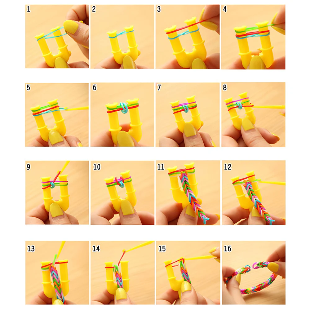 

Kids Educational Crafting Toy DIY Rainbow Hand Weaver Handicraft Kit Colorful Loom Rubber Bands Bracelet For Children Gift