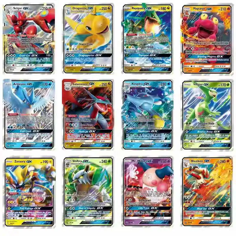 

20 Pcs No Repeat Pokemons GX Card Shining TAKARA TOMY Cards Game TAG TEAM Battle Carte Trading Children Toy
