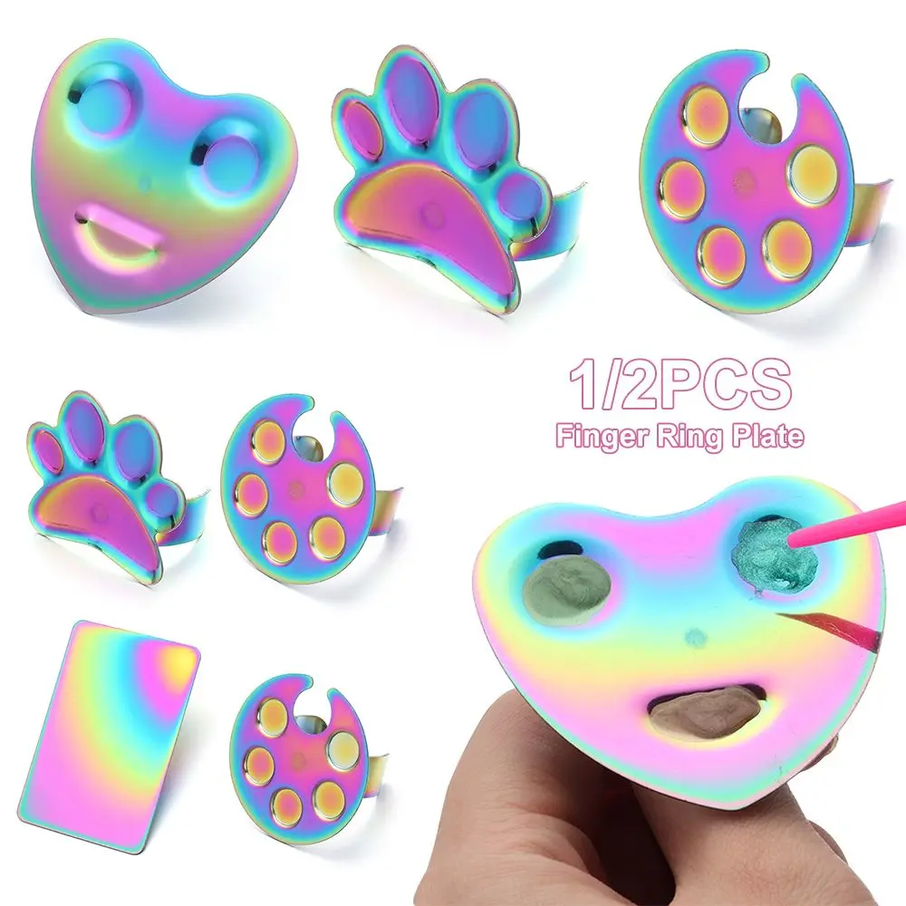 

Painting Palette Foundation Mixing Finger Ring Nail Art Plate Tips Nail Art Palette Pigment Holder Nail Display Stand