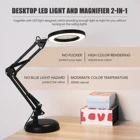 Складной профессиональный 5X увеличительное Стекло настольная лампа лупа со светодиодной подсветкой для чтения настольная лампа с тремя затемнения режимы USB Питание