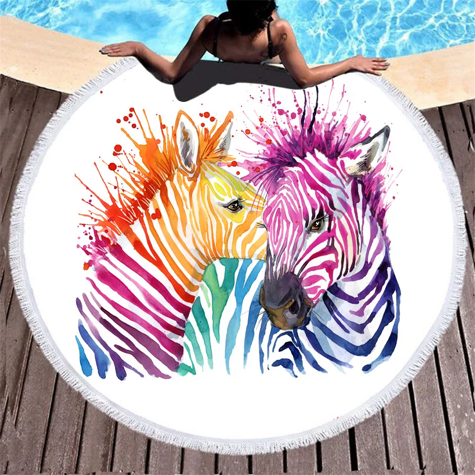 

Цветное банное полотенце с цифровым принтом в виде животных, модное быстросохнущее пляжное полотенце для мужчин и женщин