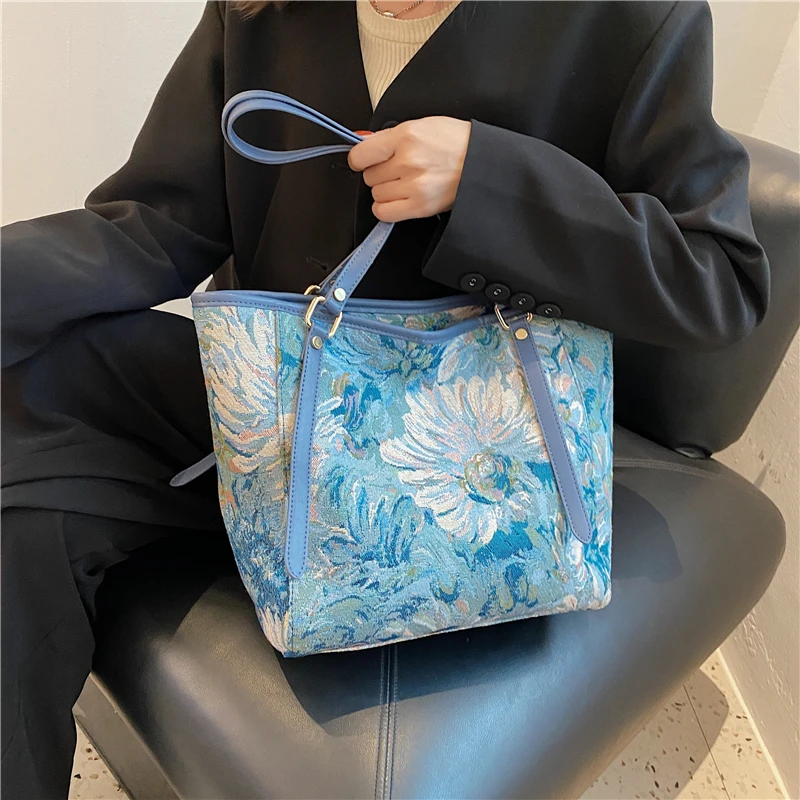 

Женская вместительная сумка, летняя универсальная трендовая сумка для покупок, однотонная Холщовая Сумка-тоут, кошелек, 2021