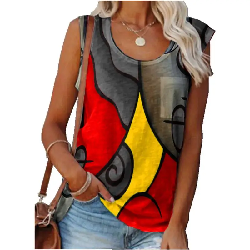 Винтаж женские майки топы детское летнее платье без рукавов с О образным вырезом