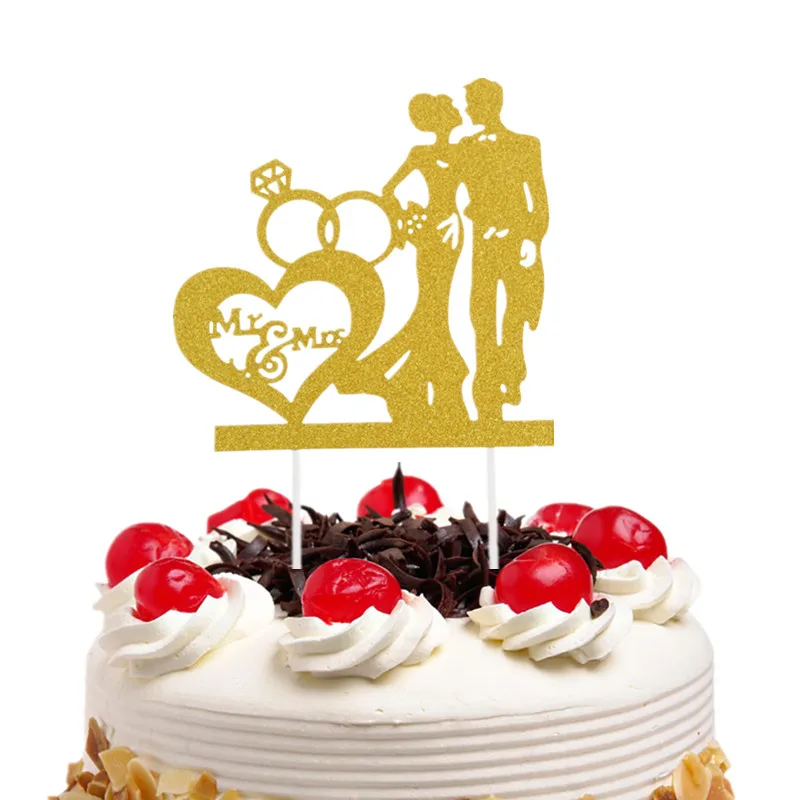 Блестящий топ для свадебного торта невесты и жениха|cake flags|mr & mrs cakecake baking |