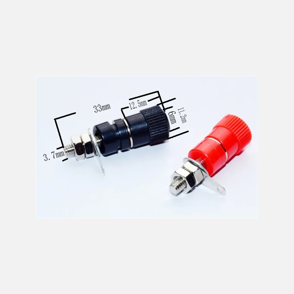 

10PCS Hot Selling 4mm Banana Socket Nickel Plated Binding Post Nut Banana Plug Jack Connector Red Black
