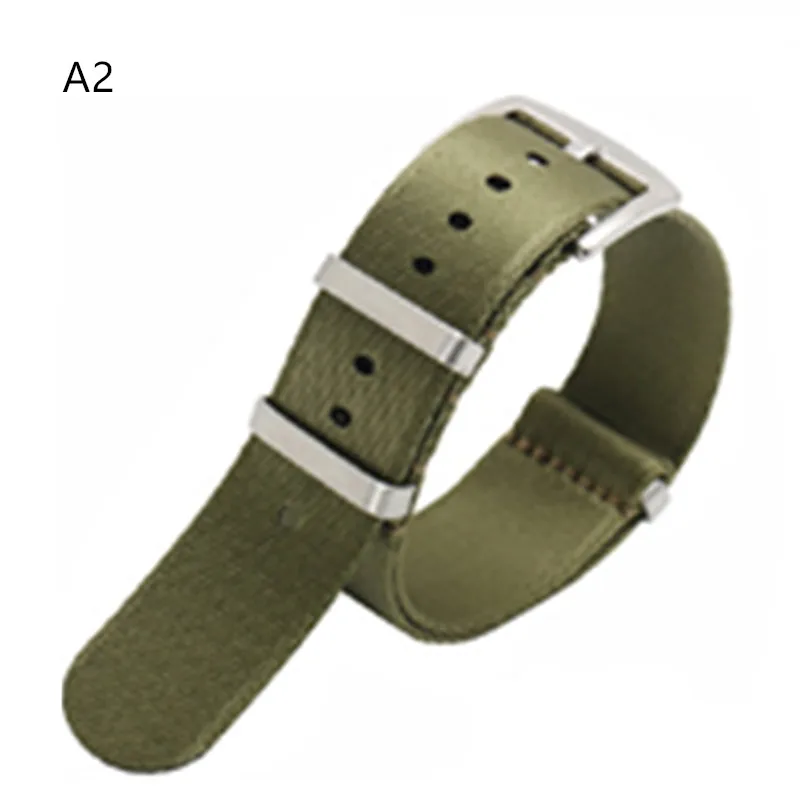 A2silver Clasp 20, 22 мм, Парашютная сумка для французских солдат, для NATO, эластичный нейлоновый ремень, общие бренды, Wacthband, ремешок для часов, военный браслет - Цвет ремешка: A2silver Clasp