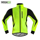 Зимняя утепленная флисовая велосипедная куртка WOSAWE, ветрозащитная водонепроницаемая одежда с длинным рукавом для горного велосипеда