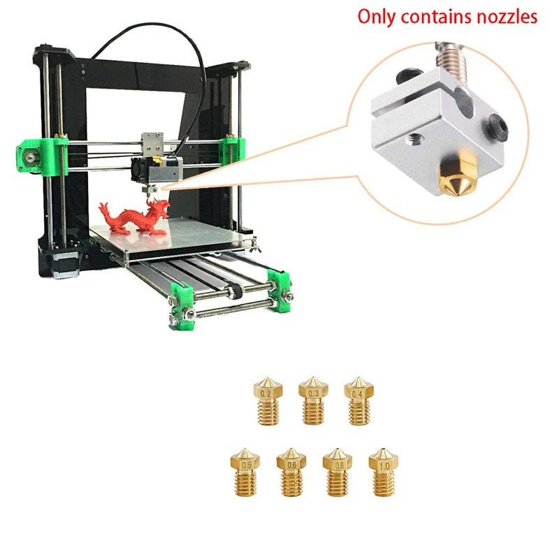 

22PCS V6 Nozzle Head Printer Extruder for 1.75mm A8 Makerbot V6 Creality CR-10 Ender 3 Nozzle V6 Makebot 3D Printer
