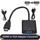 Адаптер 1080P HDMI-VGA с аудиокабелем 3,5 мм и питанием от USB, цифро-аналоговый видео-и аудиопреобразователь для монитора телевизора