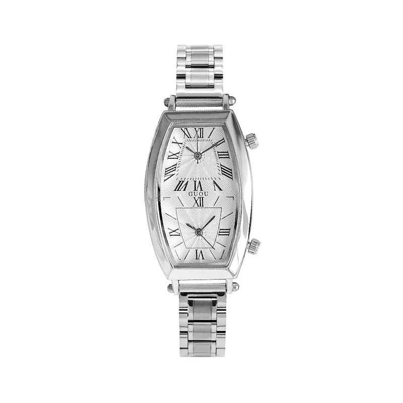 2019 модные женские часы ведущей марки Guou роскошные из нержавеющей стали с