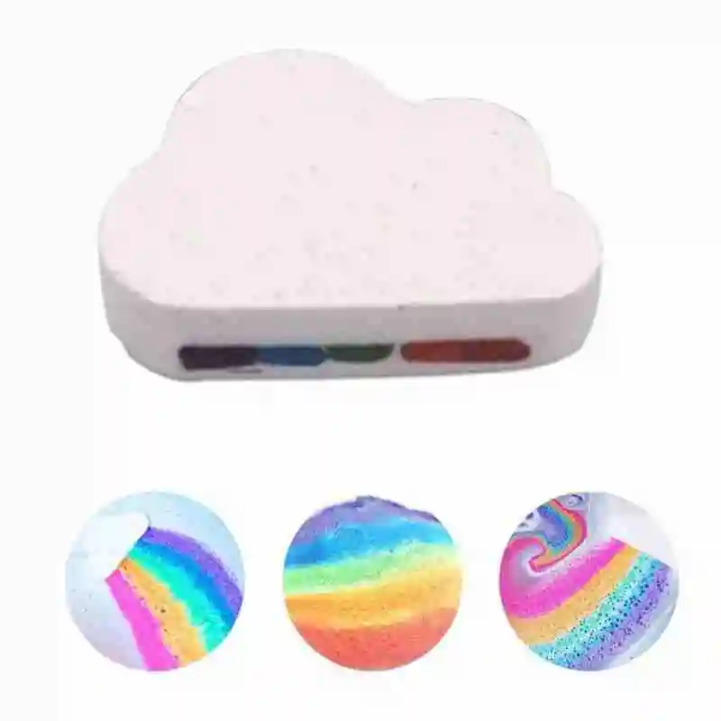 

Natural Skin Care Cloud Rainbow Bath Salt Exfoliating Moisturizing Bubble Bath Bombs Ball Essential Supplies