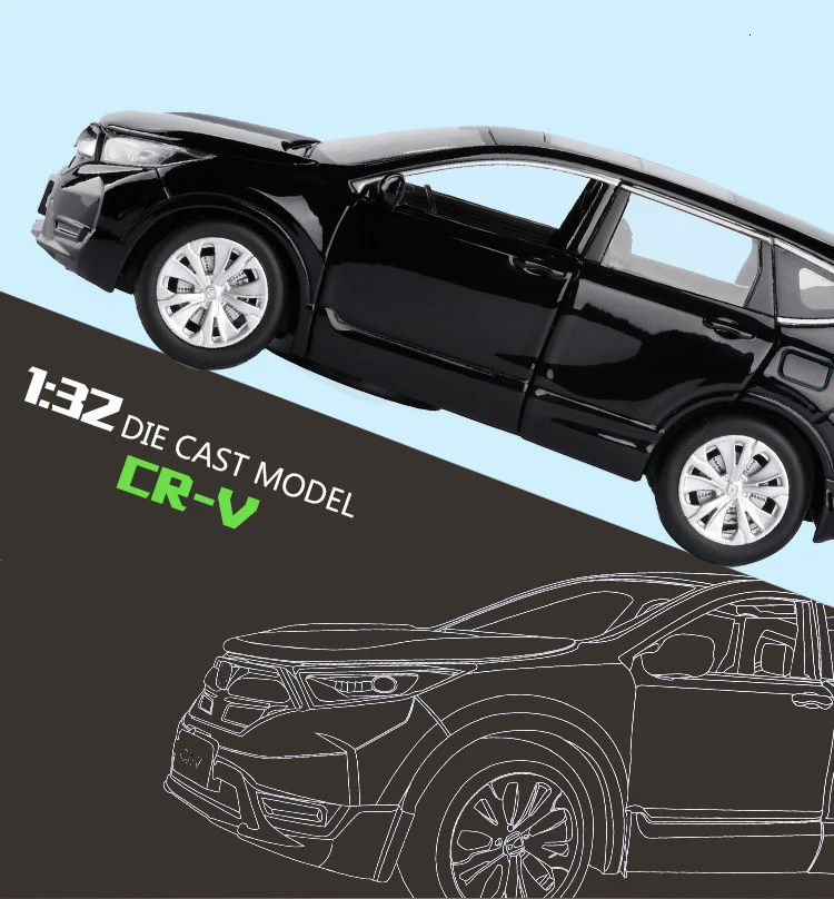 1:32 15 см Honda CRV литая под давлением масштабная модель автомобиля игрушки высокая имитация Вытяните назад металлические модели 6 дверей открываются со звуком светильник