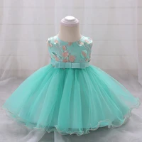 baby girls dresses 1 year birthday lace flower christening gown embroidery newborn clothing tulle kids princess infant dresses