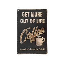 get more out of life with coffee metal tin sign wall decor art 20x30cm