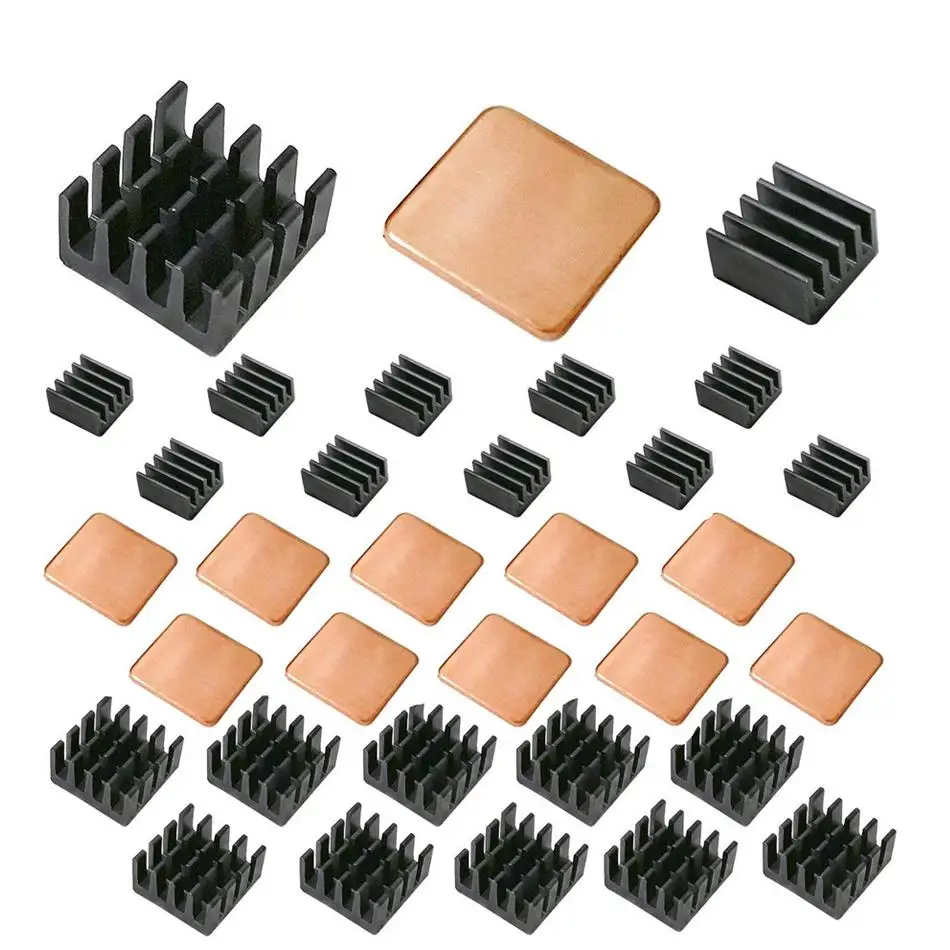 

Kit Wholesale Raspberry Pi Heatsink Copper Aluminum Heatsink for Cooling Cooler Raspberry Pi 3 Pi 2 Pi Model B+ 30 PCS/LOT