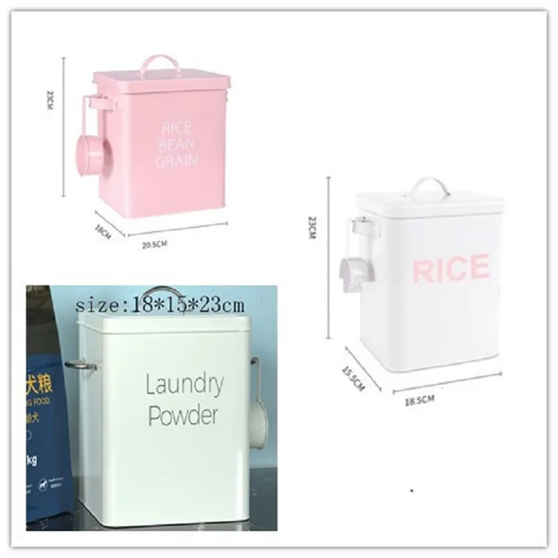 Женская коробка для хранения порошка с ложкой ведро еды собак снэки риса пасты