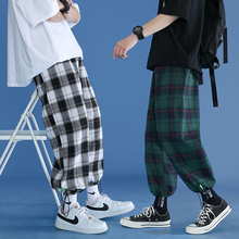 Pantalones a cuadros harajuku para hombre...