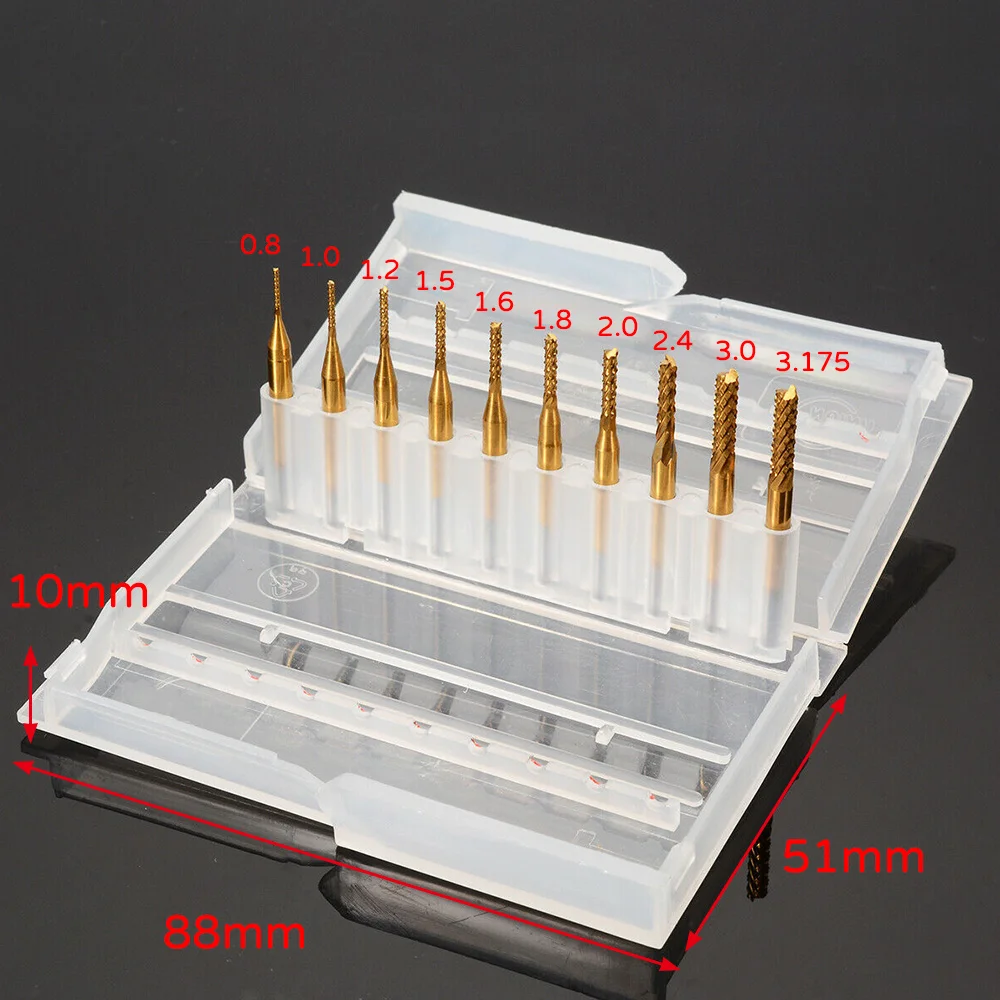 

10pcs Aluminum Alloy Drill Bit Set Engraving Cutter Rotary CNC End Mills New