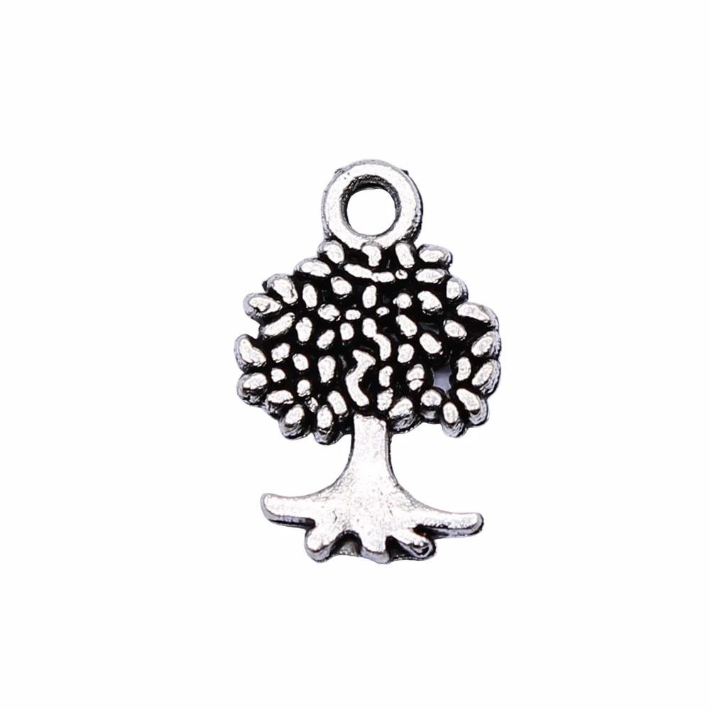 

Tristana 80pcs 13x8mm Antique Silver Color Tree Charms Pendant For Jewelry Making DIY Jewelry Findings