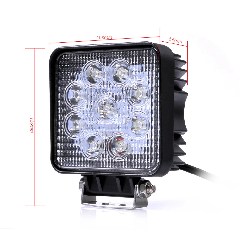 

super bright Highlight Portable Spotlight Flood 27W 12V 24V Foglight LED Work Light FLOOD Lamp Tractor Truck SUV ATV Offroad