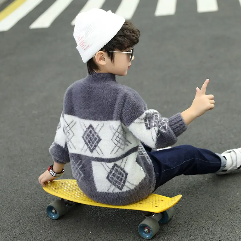 Свитер для мальчиков подростков 2020 одежда с круглым вырезом пуловер свитер