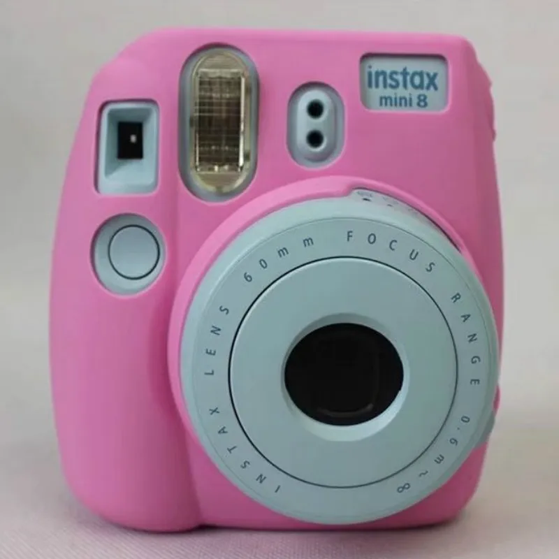 Холщовый чехол для Fujifilm Instax Mini 9/Mini8/Mini 8Plus с плечевым ремнем для камеры Instax mini 8 9 чехол черная Маргаритка - Цвет: silicone case