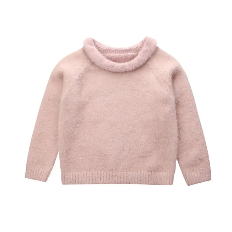 Baby Autumn Winter Clothing Kid Girl Boy Fuzzy Sweater Toddler Knitted Pullover Top jumper Children Solid Clothes 0-3T |