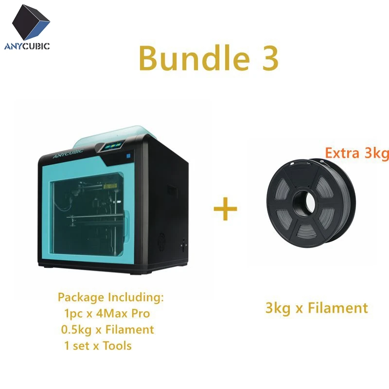 ANYCUBIC 3d принтер 4Max Pro модульный дизайн высокой точности размера плюс Настольный Impresora 3d принтер Diy комплект с автоотключением - Цвет: 4MAX-Pro 3Kg  black