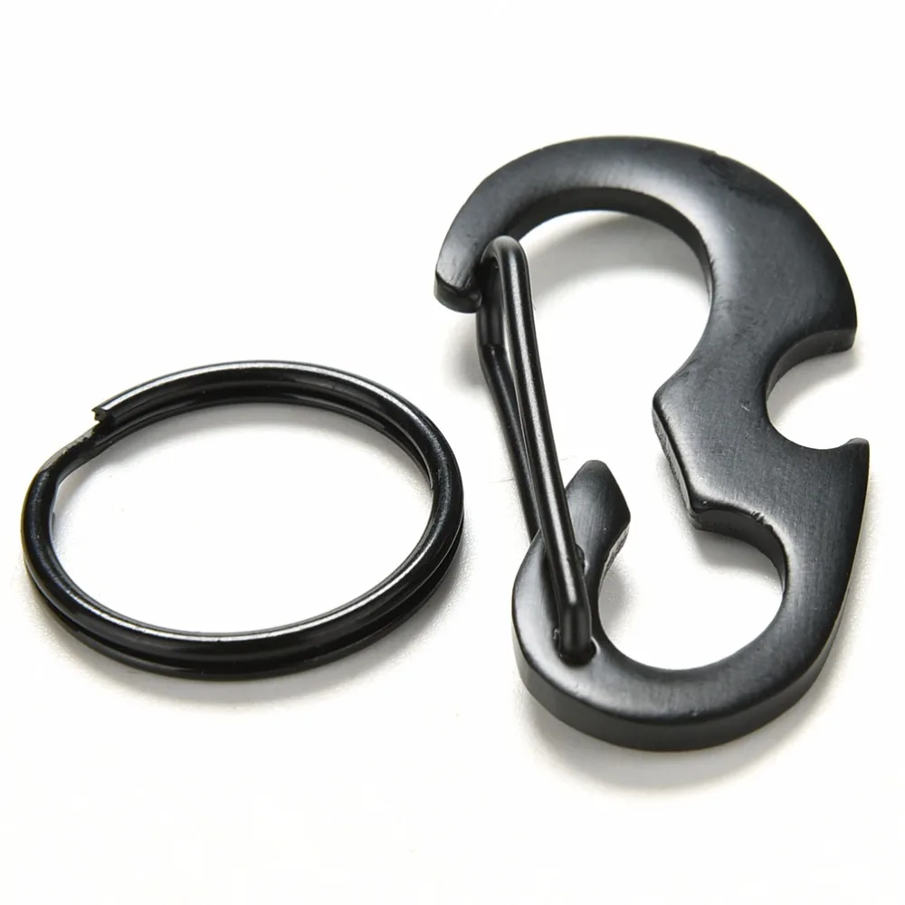 

1PC Stainless Steel D Carabiner Bottle Opener Strong Spring Hook Buckle Keyring Multifunctional Outdoor Survival Tool