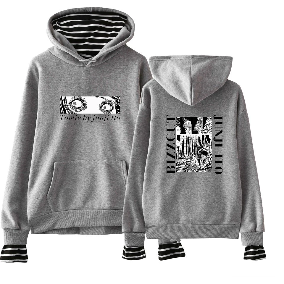 Толстовка Junji Ito с имитацией двух предметов Модный свитшот принтом для мужчин и