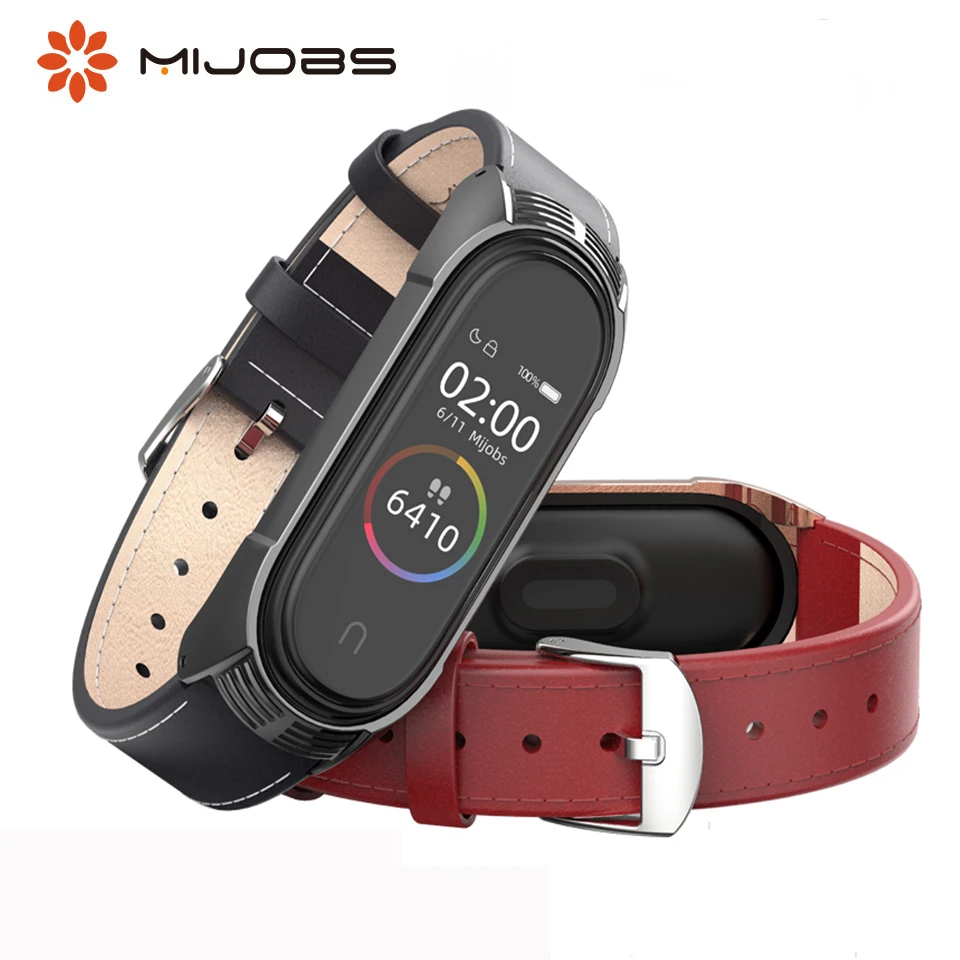 Браслет Mi Band 5 браслет из натуральной кожи для Xiaomi 4 наручный ремешок Miband 3 Xiao