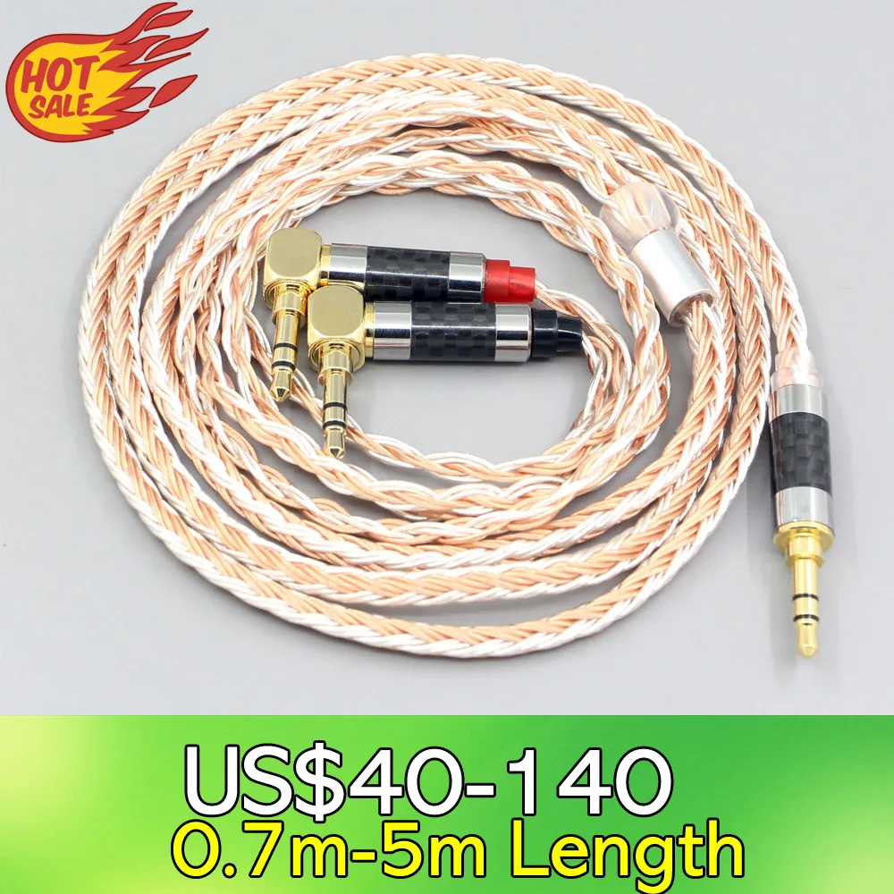 

LN007665 16 Core OCC Silver Plated Mixed Headphone Earphone Cable For Verum 1 One Headphone Headset L Shape 3.5mm Pin