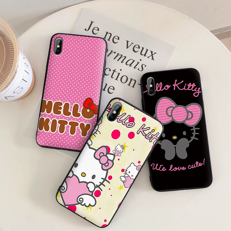 Hello cat Мягкий чехол из ТПУ для Apple iPhone X XR XS MAX 5 5S 5C SE 6 S 7 8 Plus ipod touch силиконовый
