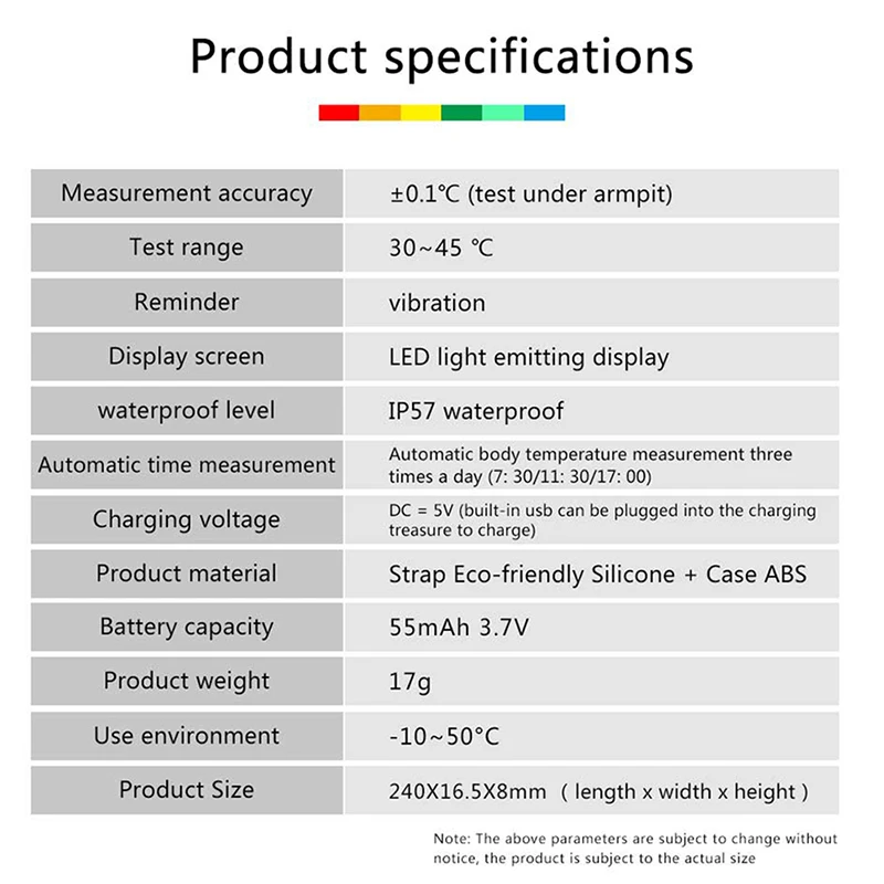 Смарт браслет с точной индикацией температуры тела смарт часами времени для