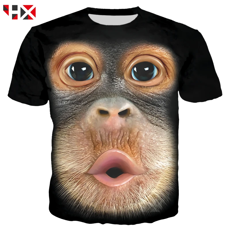

HX Summer 3D Animal Tshirt Man Funny Monkey Gorilla Tee Shirt Unisex Harajuku Streetwear T Shirt Men T Shirts Tops HX359