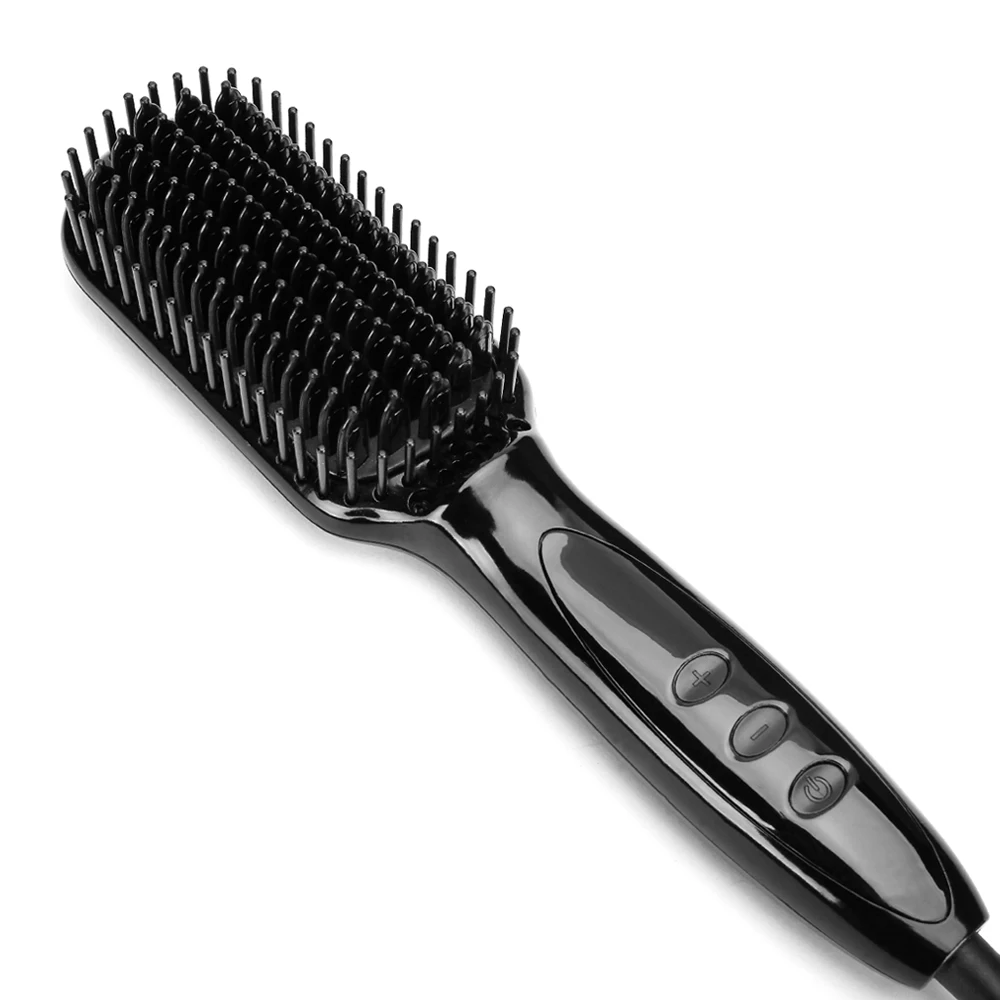 

Hair Straightening Comb Anti Scald Ceramic Fast Heating Ionic Salon Curling Professional Men Hair Iron Straightener Beard Brush