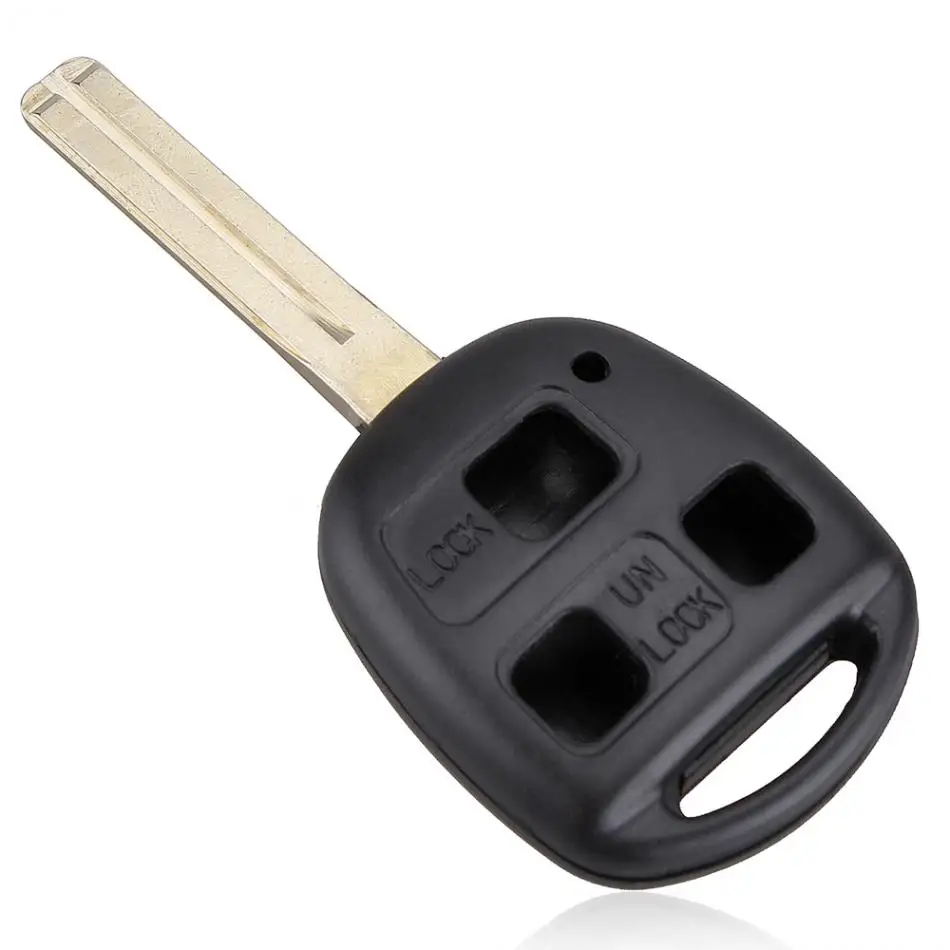 Черный 3 кнопки сменный чехол для ключа автомобиля без дистанционный Fob
