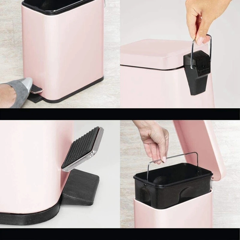 

SALE Gallon Rectangular Slim Profile Steel Step Trash Can Wastebasket, Garbage Container Bin for Bathroom, Powder Room