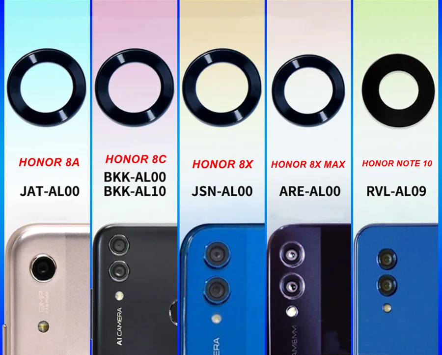 Стекло для объектива задней камеры Huawei Honor 6X 8A 8X 8S 8C 9 Lite V9 9C 10 10i V10 Play 20 Pro 20i V20 30 30S 30i |