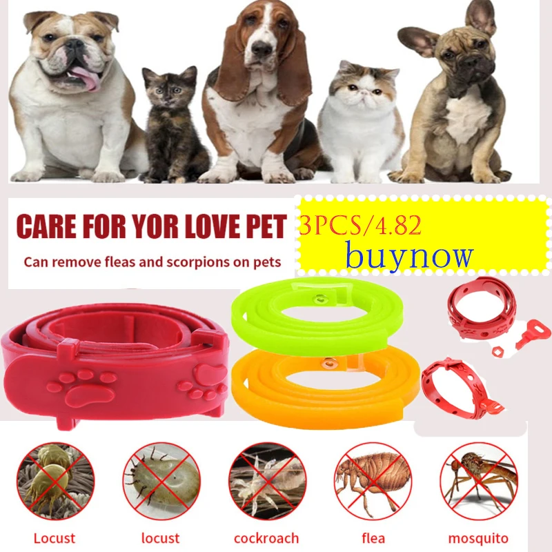 

5Pcs /3pcs for pet Dog cat antiparasitic leash harness collars anti Tick Flea Mosquitoes Adjustable Dog suplies accession