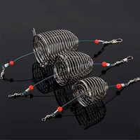 1pc stainless steel fishing lure cage sml baits cage fishing trap with round bottom basket holder fishing tackle serves