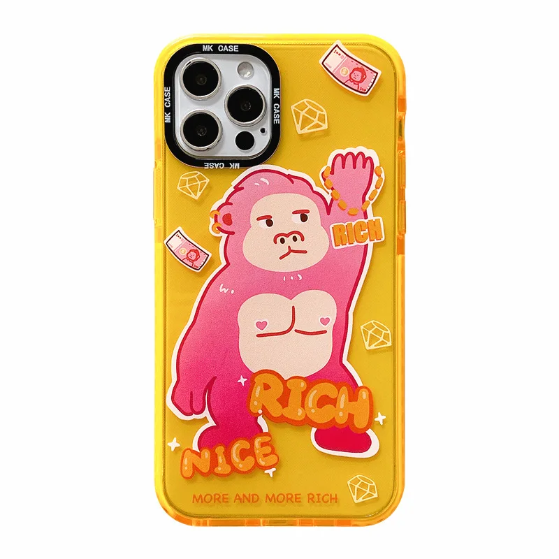 

Transparent fluorescent phone case is suitable for iPhone11 12Pro Max mini X XR XS XSMax 8 7PluS anti-drop protective back cover