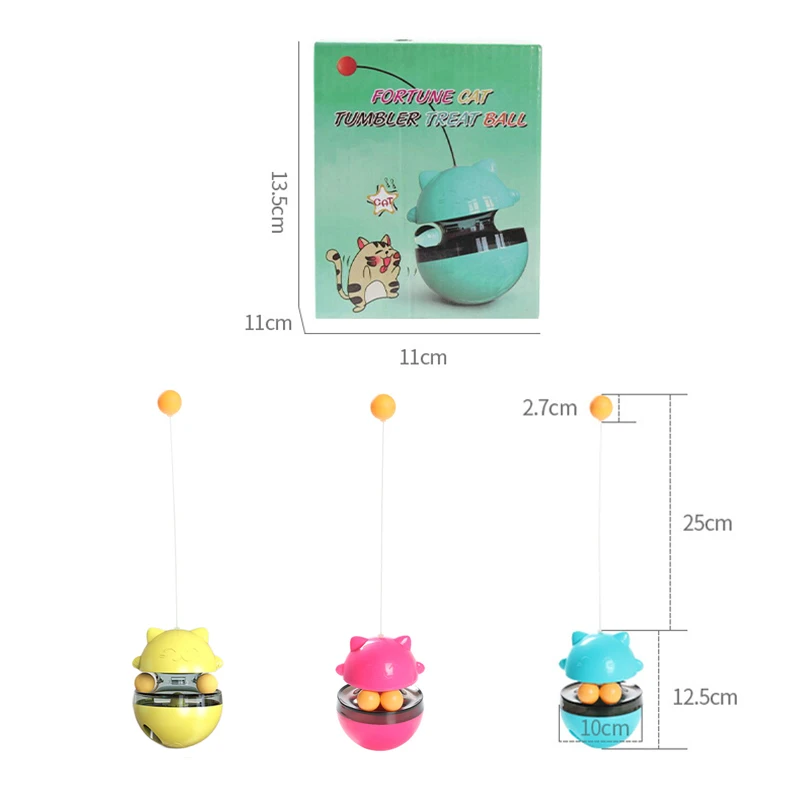 

3 In 1 Interactive Pet Cat Toy Treat Ball Teaser Stick Food Dispenser Slow Feeder Playing Training Toys For Activity Kitten