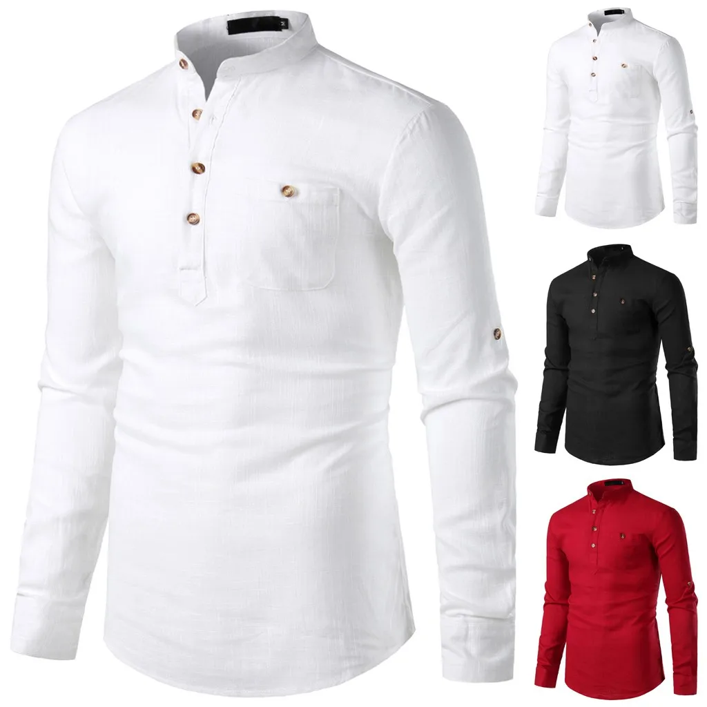 Рубашка-поло мужская с воротником-стойкой брендовая приталенная блузка из