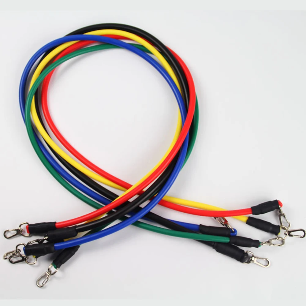 

11PCS Resistance Band Set Yoga Pilates Abs Exercise Fitness Tube Workout Bands Fitness Pull Rope Resistance Band Suit