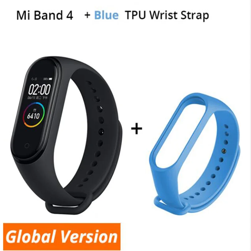 B4 n Blue Xiaomi mi-браслет 4 Smart Bluetooth 5,0 mi Band 4 Браслет фитнес-браслет AMOLED сенсорный экран Музыка AI сердце - Цвет: B4 n Blue