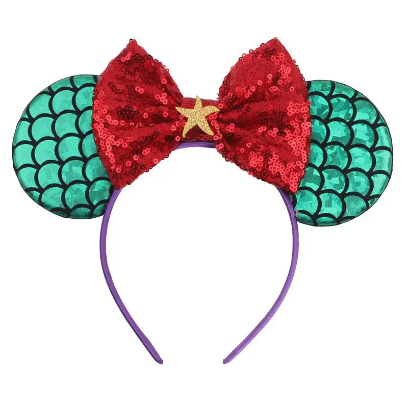 headband 3 3," Русалка Минни ободок с мышиными ушками Блестки для волос повязка для волос с бантом DIY Девушки аксессуары для волос для детей модный Косплей-повязка на волосы - Цвет: headband 3
